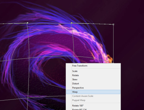 4 warp 500x381 Design Magical Fire Energy Text Effect in <a href='http://www.86ps.com/'><font color=''>Photoshop</font></a>