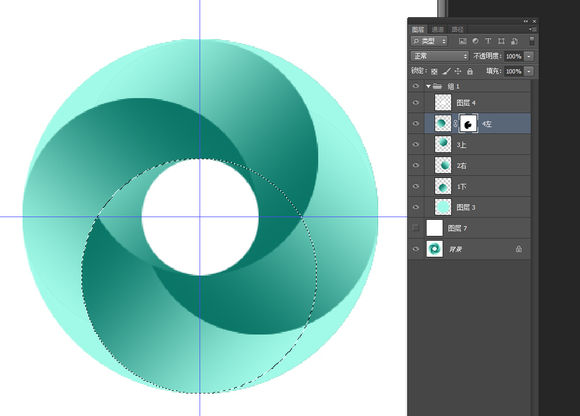ps利用选区做出三维立体圆形旋涡图形图标制作教程