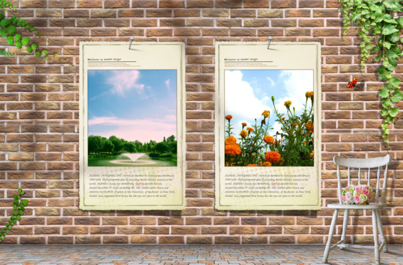 墙面背景简单风格照片墙psd模板素材免费下载